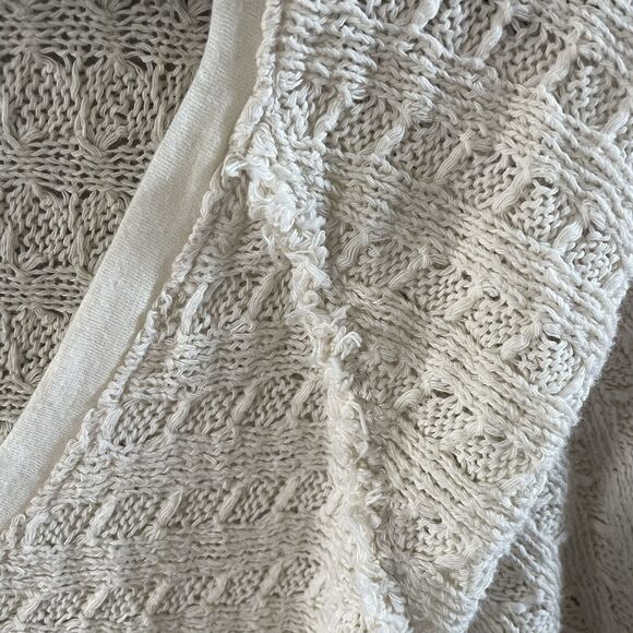 Free people Thermal Top Women's Medium Ivory Thien’s Hacci Boho Hippie Sweater - Picture 6 of 13